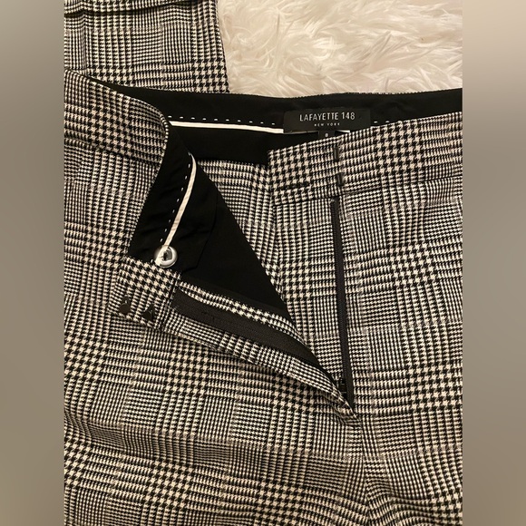 Lafayette 148 New York
Clinton Plaid Cuffed Pants size 8 black and white checker - Picture 3 of 7